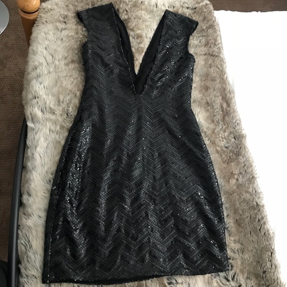 SOLD Lovers & Friends Envy Dress in Black Sequin - Picture 7 of 8